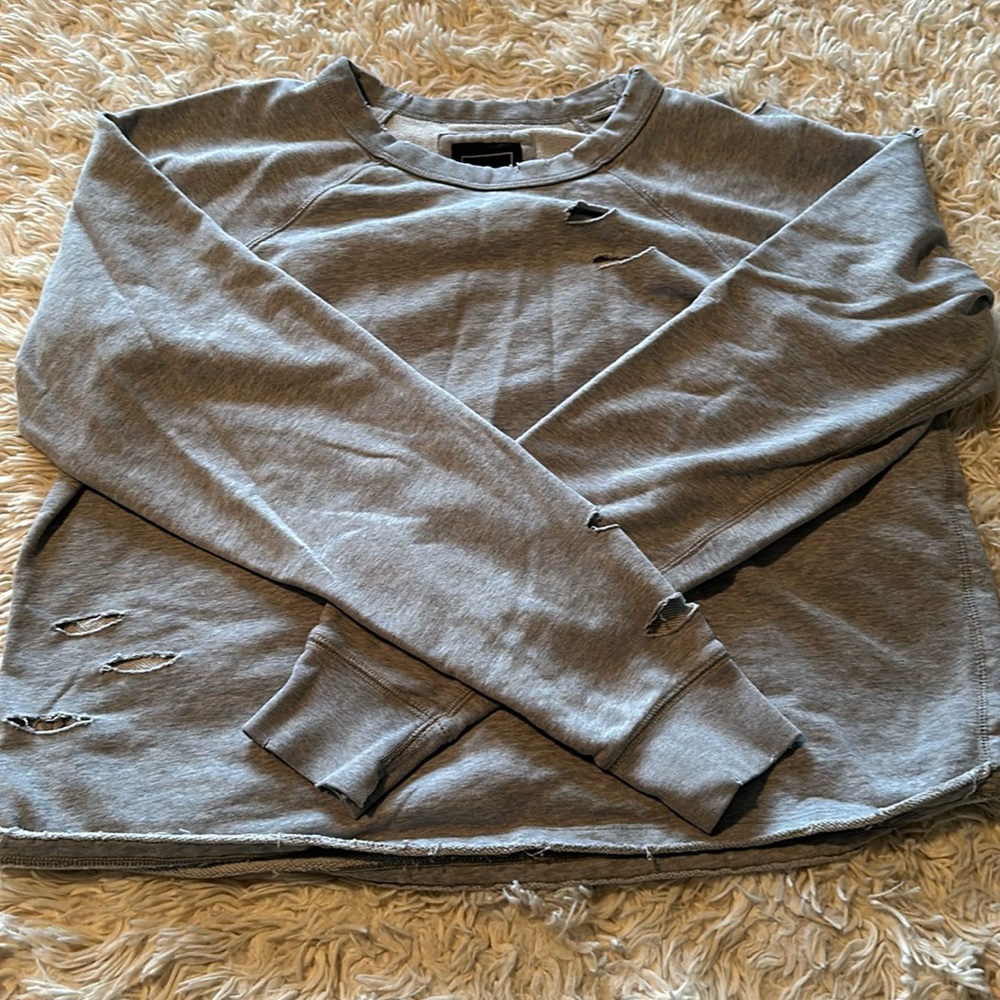 Lily & Lottie Distressed Cropped Sweatshirt, size M.